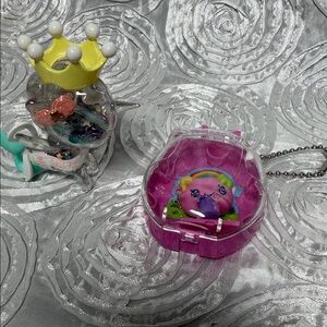 tokidoki Clear Unicorn with Yellow Crown and Pink Bandai tamagotchi key chain